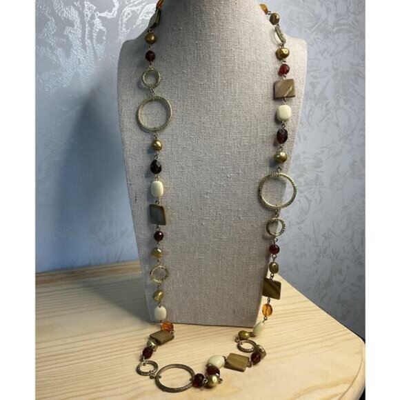 Lia Sophia Signed Cipriani Matte Gold Pearls Necklace - Picture 1 of 3